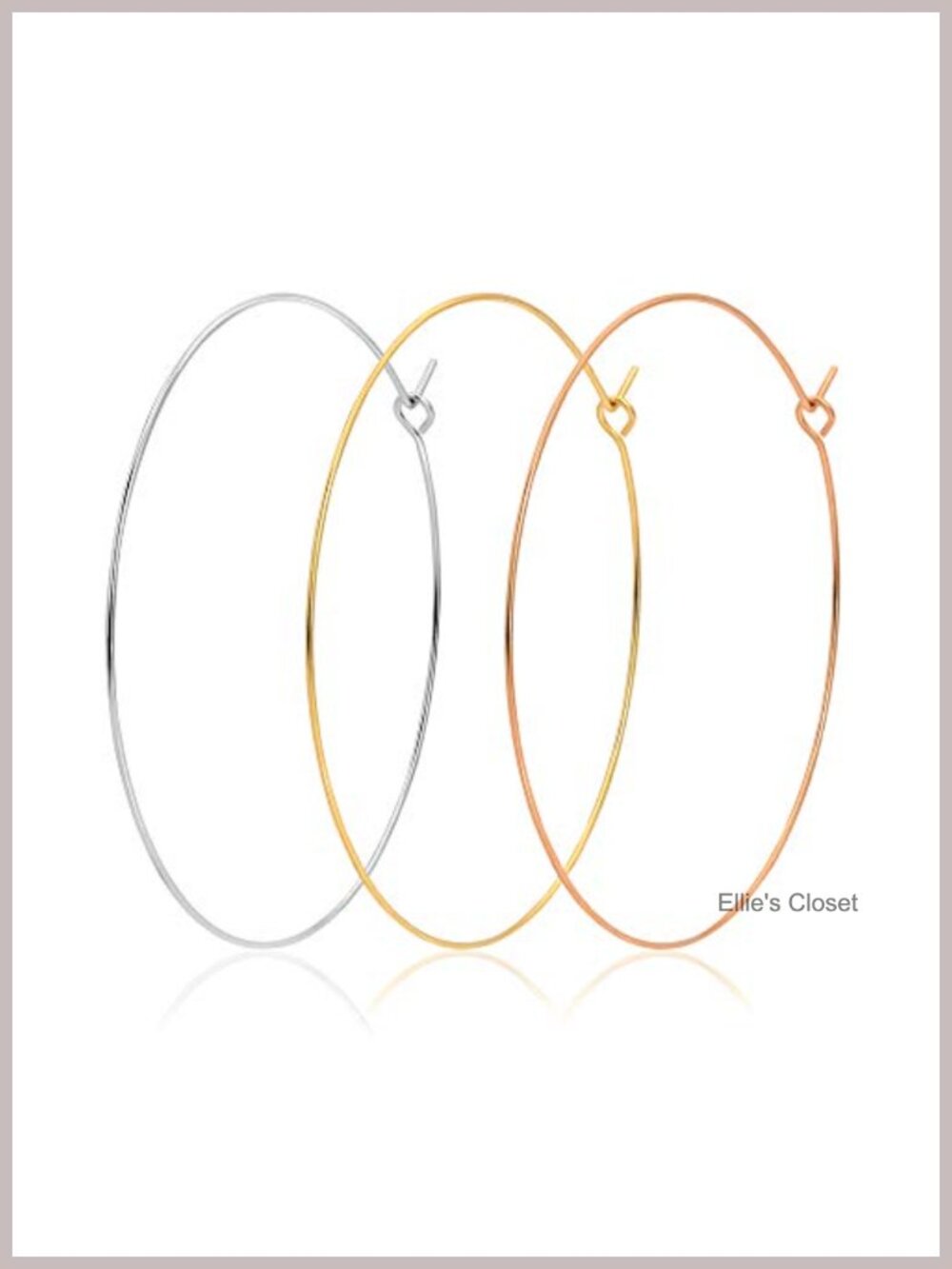 3 Pairs Thin Extra Large Hoop Earrings Set, Fashion Huge Gold Hoops 18k Gold